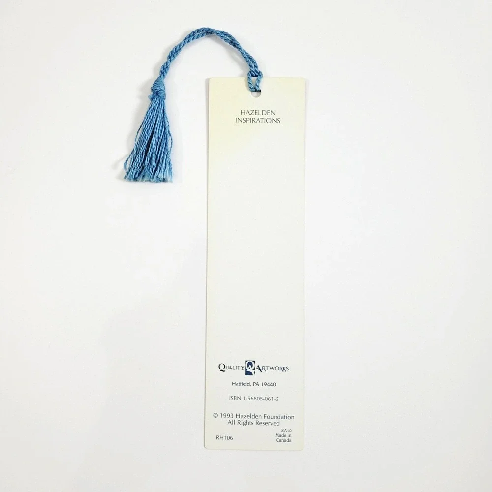 Vintage 90s JOY Bookmark blue tassel, Hazelden Inspirations, 1993 Artworks RH106
